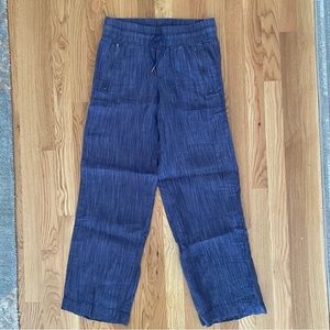 Athleta Cabo Linen Textured Wide Leg Pant size 2